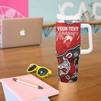 Personalized Sydney Swans Tumbler With Handle Aboriginal Dot Painting Graffiti Style
