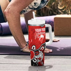 Personalized Sydney Swans Tumbler With Handle Aboriginal Dot Painting Graffiti Style
