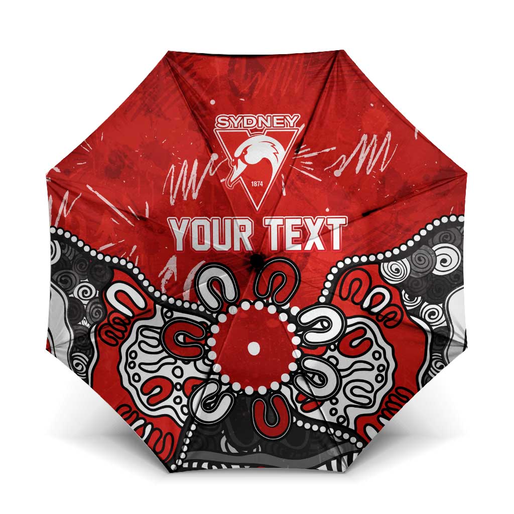 Personalized Sydney Swans Umbrella Aboriginal Dot Painting Graffiti Style