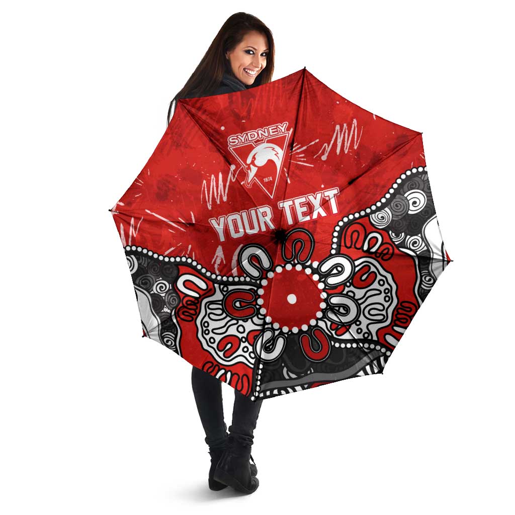 Personalized Sydney Swans Umbrella Aboriginal Dot Painting Graffiti Style