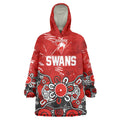 Personalized Sydney Swans Wearable Blanket Hoodie Aboriginal Dot Painting Graffiti Style