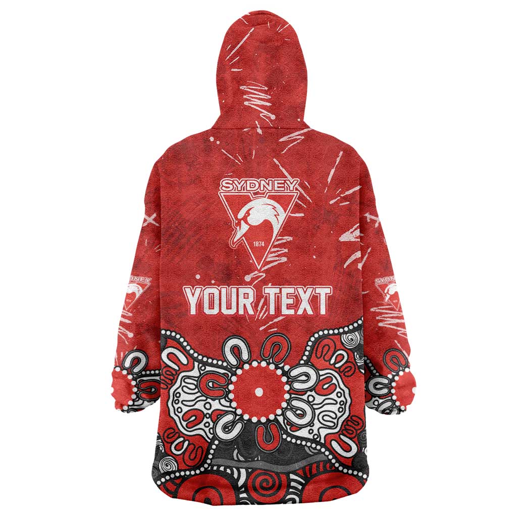 Personalized Sydney Swans Wearable Blanket Hoodie Aboriginal Dot Painting Graffiti Style