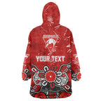 Personalized Sydney Swans Wearable Blanket Hoodie Aboriginal Dot Painting Graffiti Style