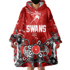 Personalized Sydney Swans Wearable Blanket Hoodie Aboriginal Dot Painting Graffiti Style