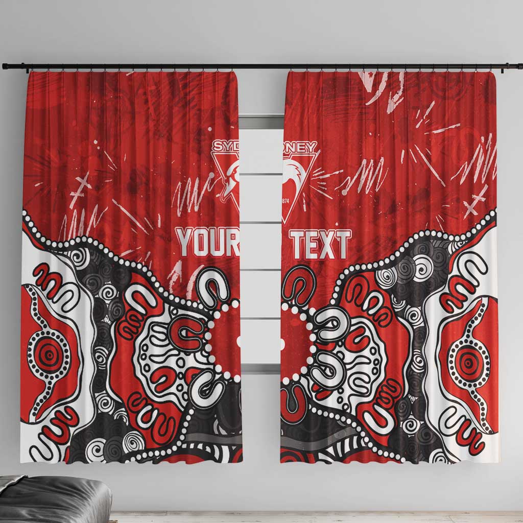 Personalized Sydney Swans Window Curtain Aboriginal Dot Painting Graffiti Style