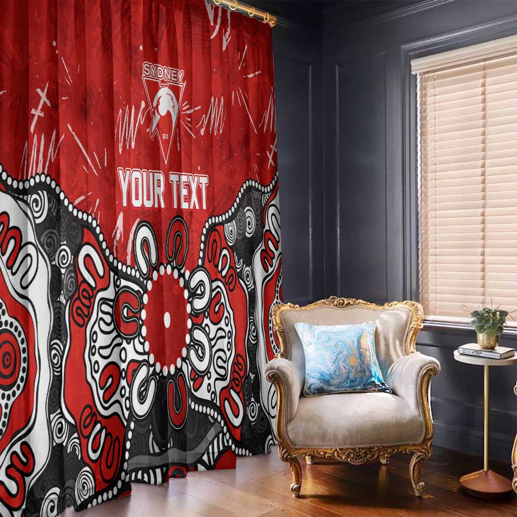 Personalized Sydney Swans Window Curtain Aboriginal Dot Painting Graffiti Style