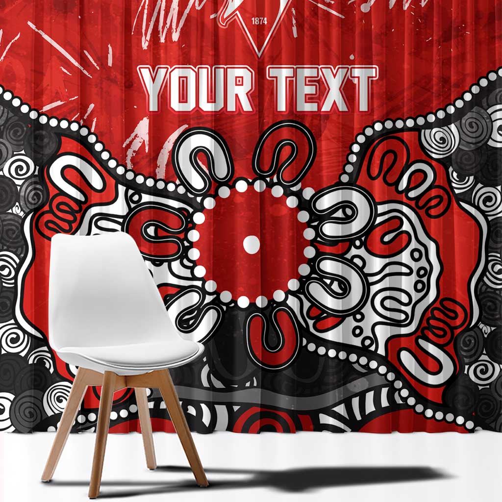 Personalized Sydney Swans Window Curtain Aboriginal Dot Painting Graffiti Style