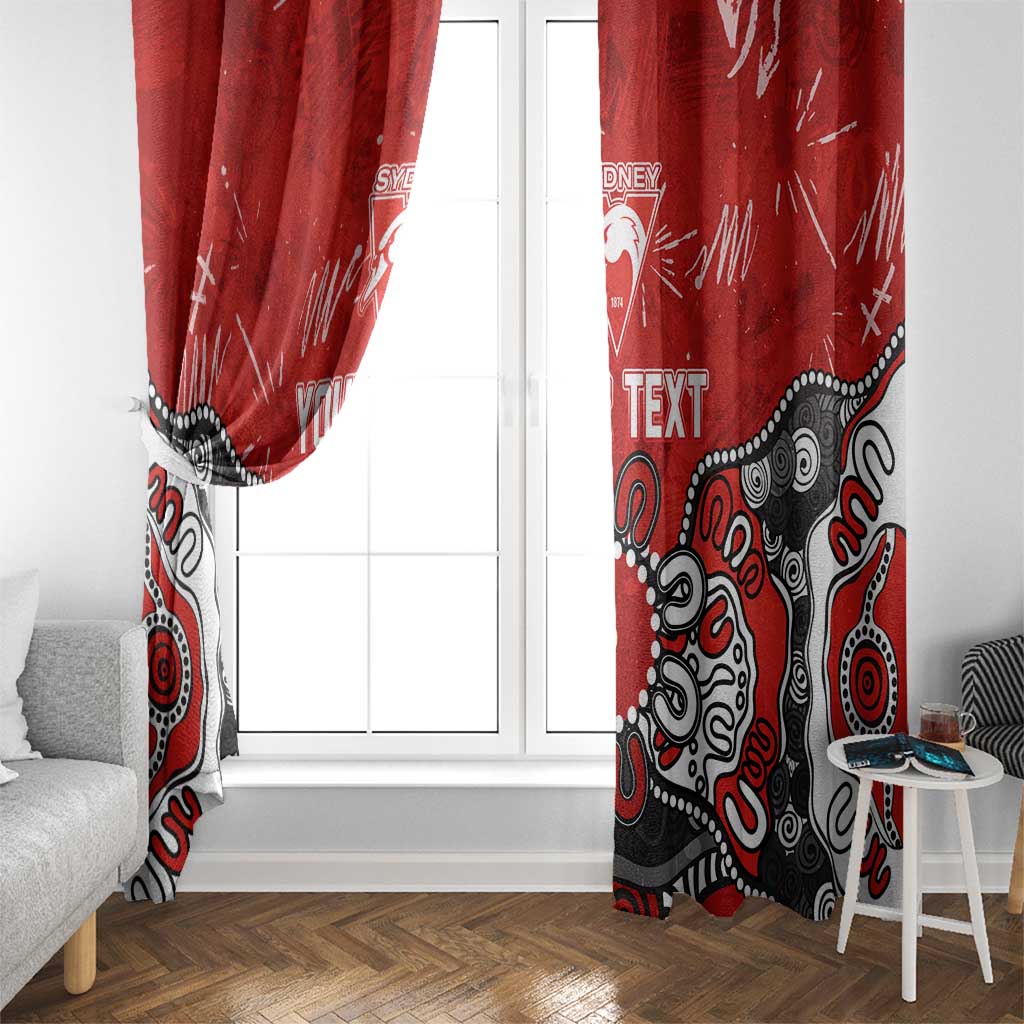 Personalized Sydney Swans Window Curtain Aboriginal Dot Painting Graffiti Style