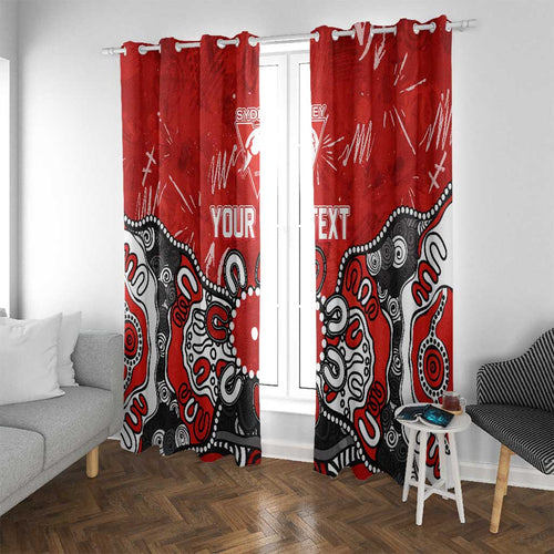 Personalized Sydney Swans Window Curtain Aboriginal Dot Painting Graffiti Style