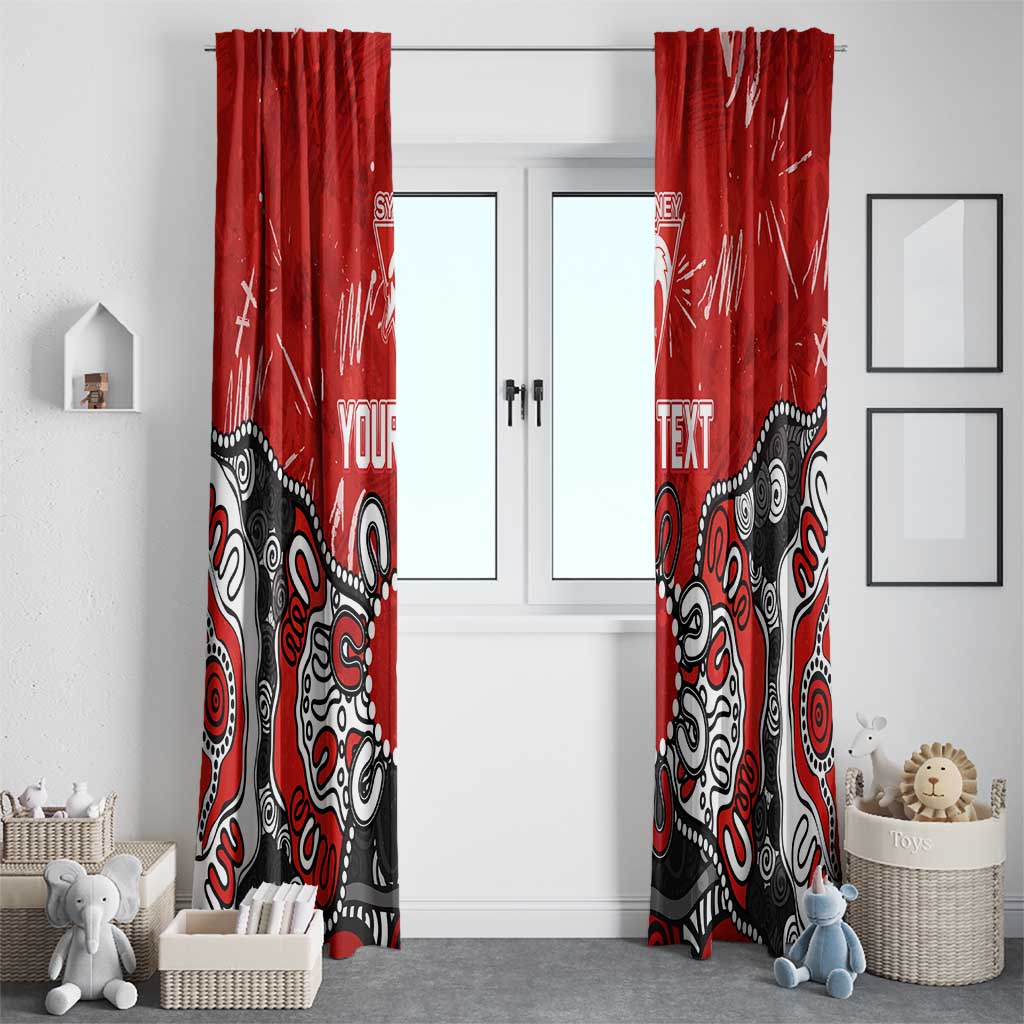 Personalized Sydney Swans Window Curtain Aboriginal Dot Painting Graffiti Style