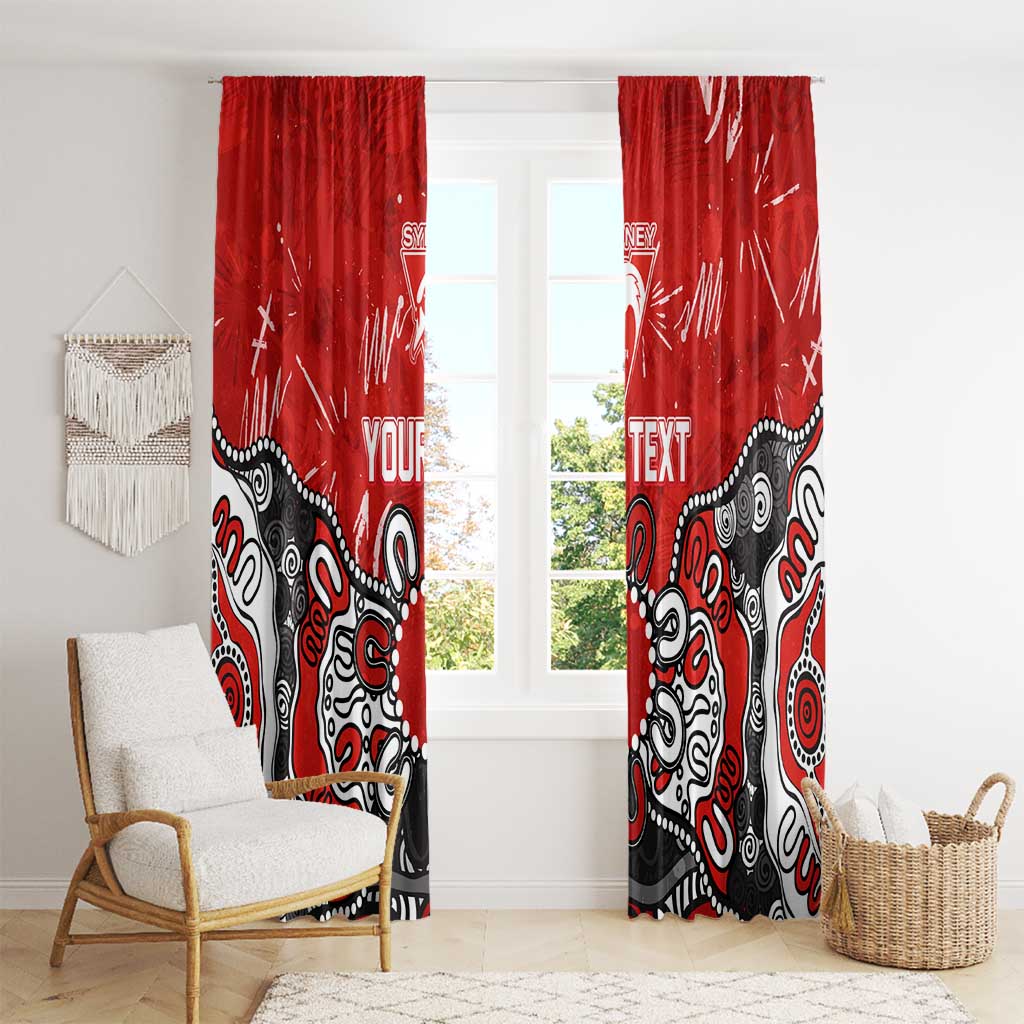 Personalized Sydney Swans Window Curtain Aboriginal Dot Painting Graffiti Style