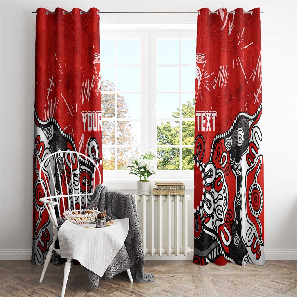 Personalized Sydney Swans Window Curtain Aboriginal Dot Painting Graffiti Style
