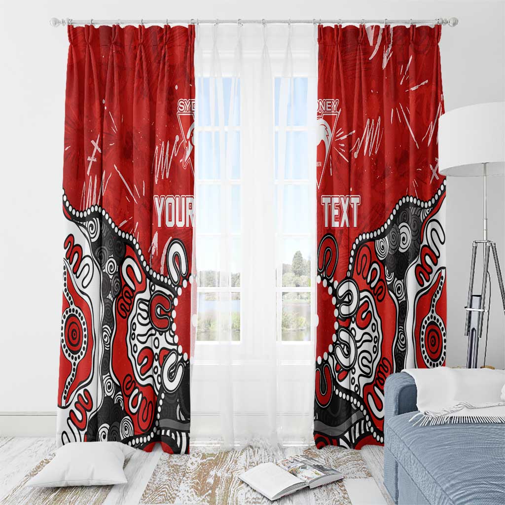Personalized Sydney Swans Window Curtain Aboriginal Dot Painting Graffiti Style