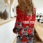 Personalized Sydney Swans Women Casual Shirt Aboriginal Dot Painting Graffiti Style