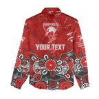 Personalized Sydney Swans Women Casual Shirt Aboriginal Dot Painting Graffiti Style