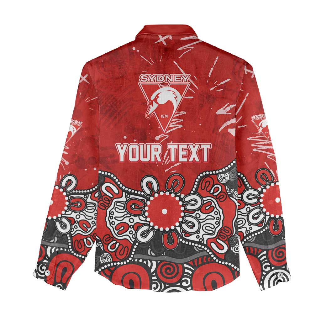 Personalized Sydney Swans Women Casual Shirt Aboriginal Dot Painting Graffiti Style