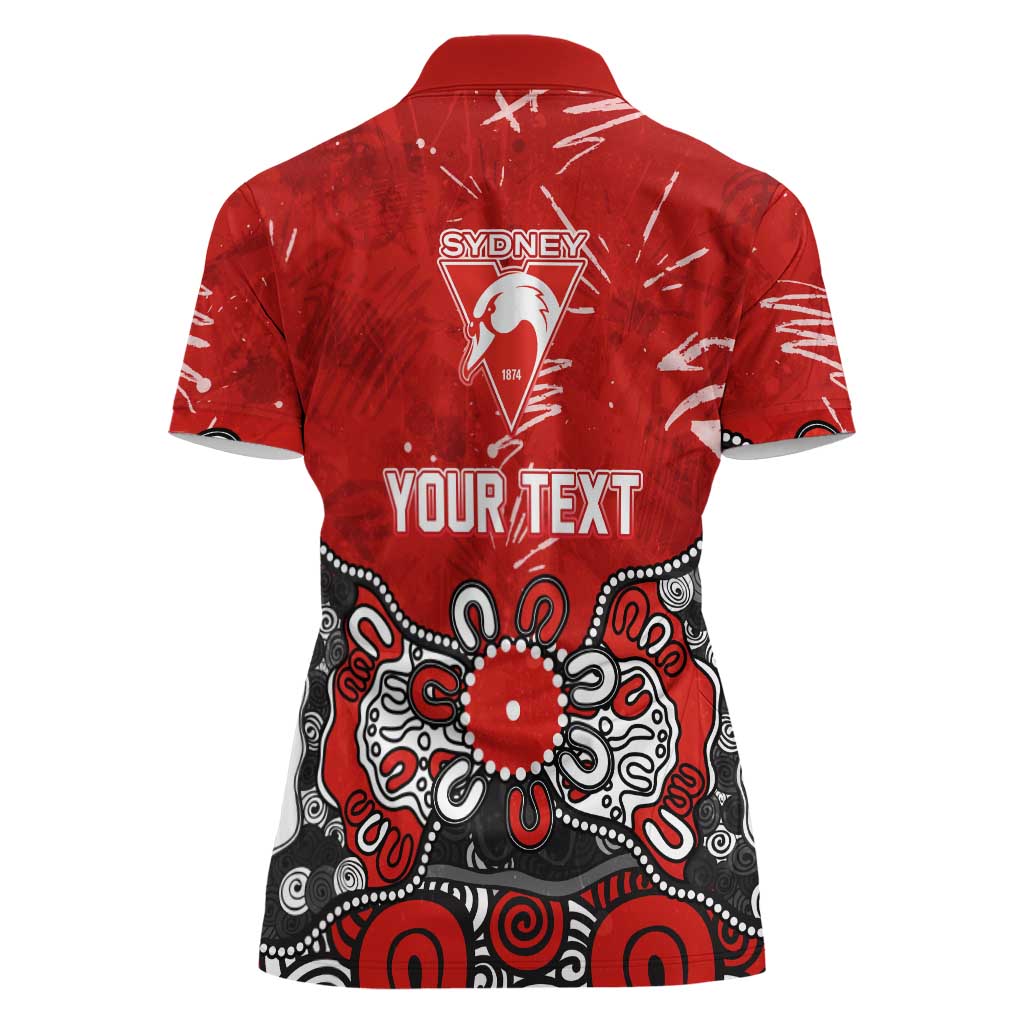 Personalized Sydney Swans Women Polo Shirt Aboriginal Dot Painting Graffiti Style