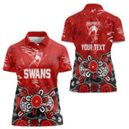 Personalized Sydney Swans Women Polo Shirt Aboriginal Dot Painting Graffiti Style