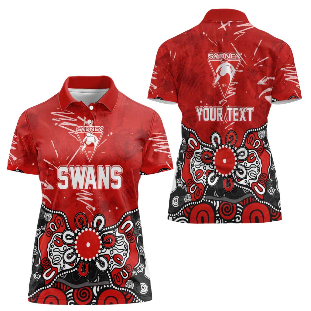 Personalized Sydney Swans Women Polo Shirt Aboriginal Dot Painting Graffiti Style