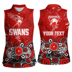 Personalized Sydney Swans Women Sleeveless Polo Shirt Aboriginal Dot Painting Graffiti Style