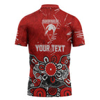 Personalized Sydney Swans Zipper Polo Shirt Aboriginal Dot Painting Graffiti Style