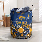 Personalized West Coast Eagles Laundry Basket Aboriginal Dot Painting Graffiti Style