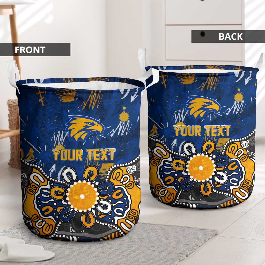 Personalized West Coast Eagles Laundry Basket Aboriginal Dot Painting Graffiti Style