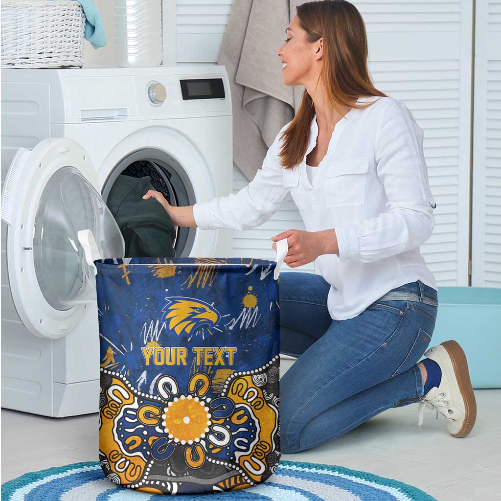 Personalized West Coast Eagles Laundry Basket Aboriginal Dot Painting Graffiti Style
