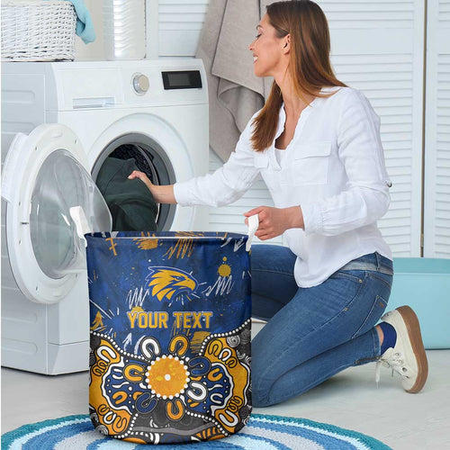 Personalized West Coast Eagles Laundry Basket Aboriginal Dot Painting Graffiti Style