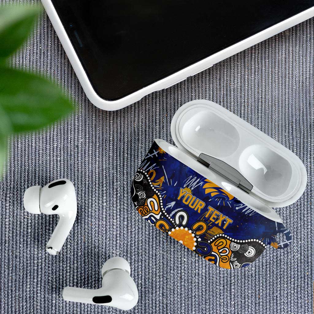 Personalized West Coast Eagles AirPods Case Aboriginal Dot Painting Graffiti Style
