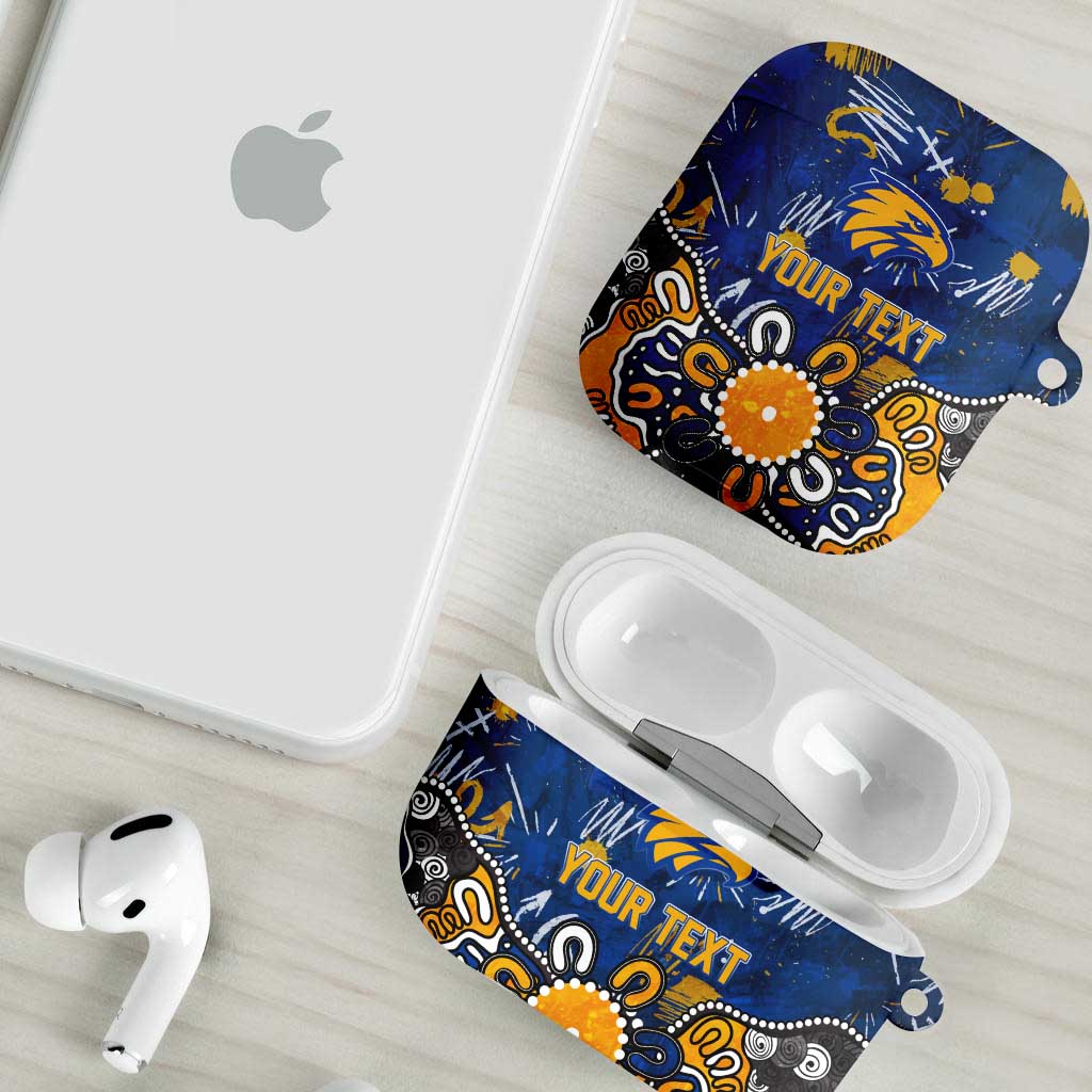 Personalized West Coast Eagles AirPods Case Aboriginal Dot Painting Graffiti Style