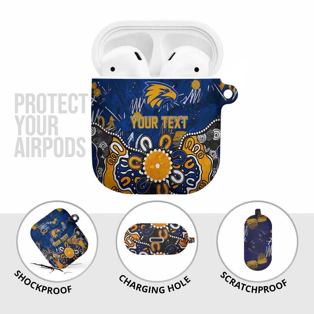Personalized West Coast Eagles AirPods Case Aboriginal Dot Painting Graffiti Style