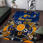 Personalized West Coast Eagles Area Rug Aboriginal Dot Painting Graffiti Style