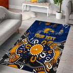 Personalized West Coast Eagles Area Rug Aboriginal Dot Painting Graffiti Style