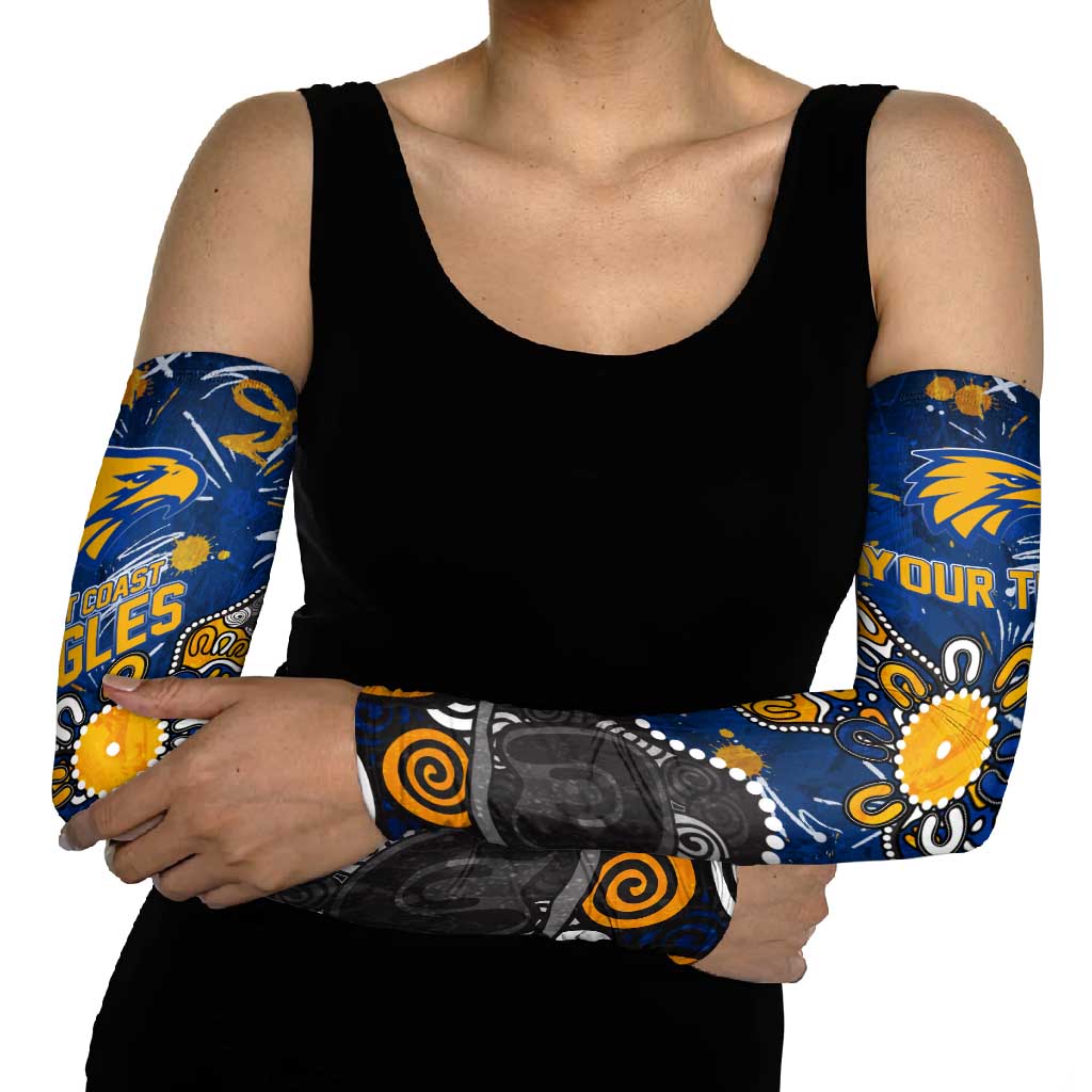 Personalized West Coast Eagles Arm Sleeves Aboriginal Dot Painting Graffiti Style