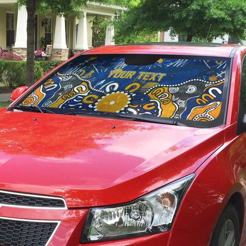 Personalized West Coast Eagles Auto Sun Shade Aboriginal Dot Painting Graffiti Style