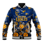 Personalized West Coast Eagles Baseball Jacket Aboriginal Dot Painting Graffiti Style