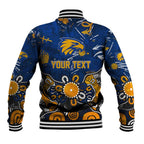 Personalized West Coast Eagles Baseball Jacket Aboriginal Dot Painting Graffiti Style