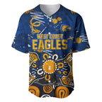Personalized West Coast Eagles Baseball Jersey Aboriginal Dot Painting Graffiti Style