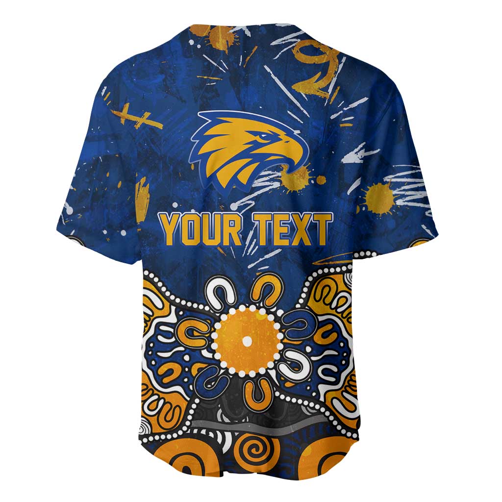 Personalized West Coast Eagles Baseball Jersey Aboriginal Dot Painting Graffiti Style