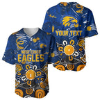 Personalized West Coast Eagles Baseball Jersey Aboriginal Dot Painting Graffiti Style