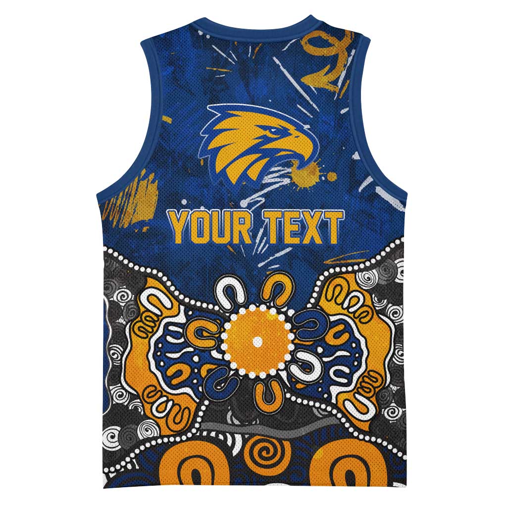 Personalized West Coast Eagles Basketball Jersey Aboriginal Dot Painting Graffiti Style