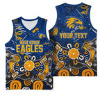 Personalized West Coast Eagles Basketball Jersey Aboriginal Dot Painting Graffiti Style