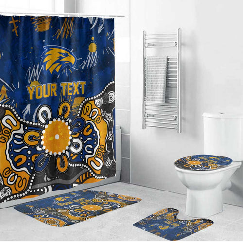 Personalized West Coast Eagles Bathroom Set Aboriginal Dot Painting Graffiti Style