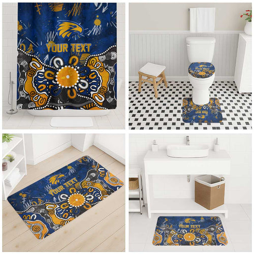 Personalized West Coast Eagles Bathroom Set Aboriginal Dot Painting Graffiti Style