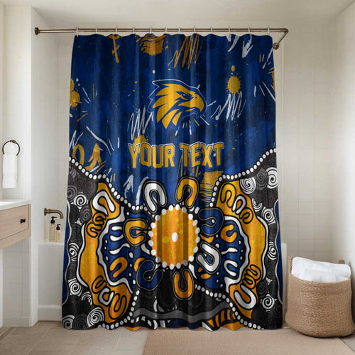 Personalized West Coast Eagles Bathroom Set Aboriginal Dot Painting Graffiti Style
