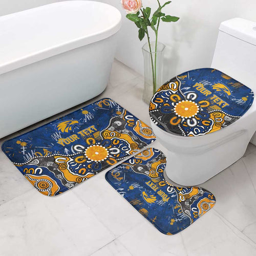 Personalized West Coast Eagles Bathroom Set Aboriginal Dot Painting Graffiti Style