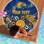 Personalized West Coast Eagles Beach Blanket Aboriginal Dot Painting Graffiti Style
