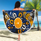 Personalized West Coast Eagles Beach Blanket Aboriginal Dot Painting Graffiti Style