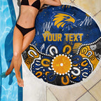 Personalized West Coast Eagles Beach Blanket Aboriginal Dot Painting Graffiti Style